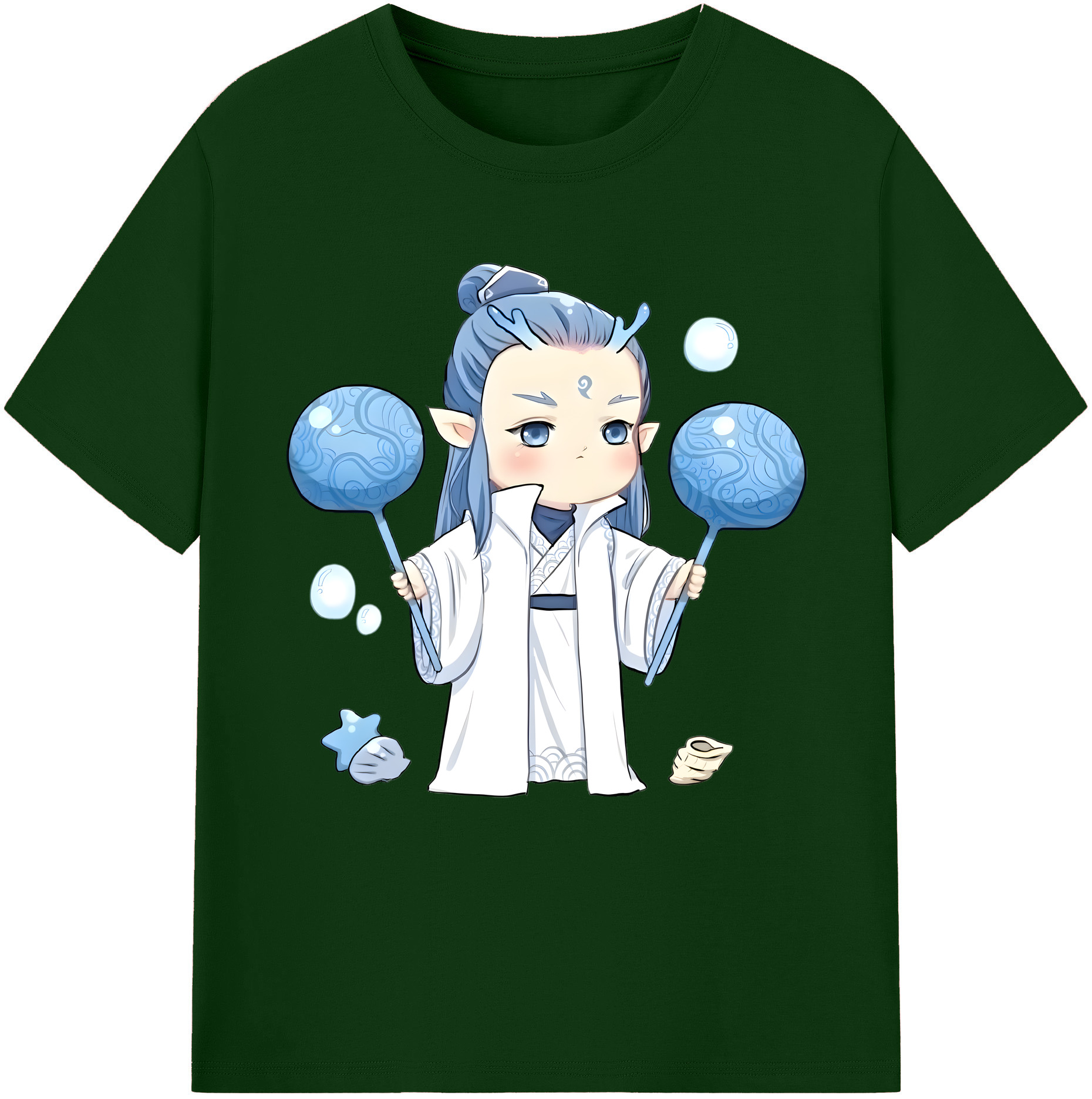 （画像用） Ne Zha 2 ナタ 魔童の大暴れ 綿100％半袖Tシャツ（フロントプリント）
